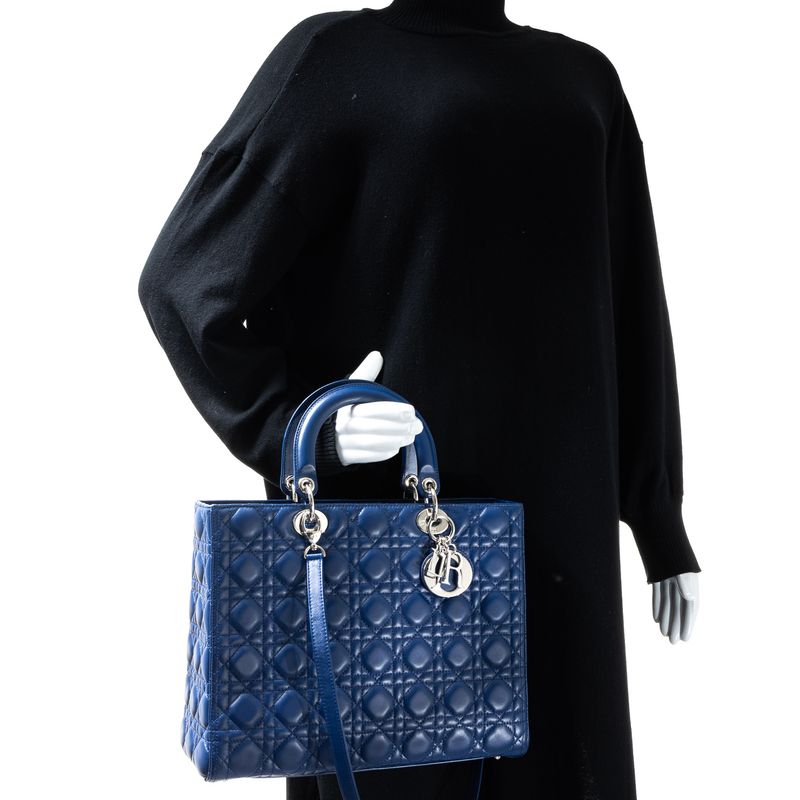 Bolsa-Christian-Dior-Lady-Dior-Large-Marinho
