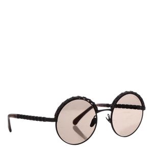 Óculos Chanel Metal e Couro Marrom