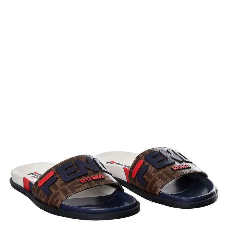 Slide-Fendi-Canvas-Vermelho-e-Azul