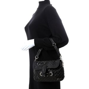 Bolsa Sonia Rykiel Couro Domino Preto
