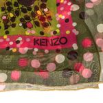 Lenco-Kenzo-Seda-Estampado-Verde-e-Rosa