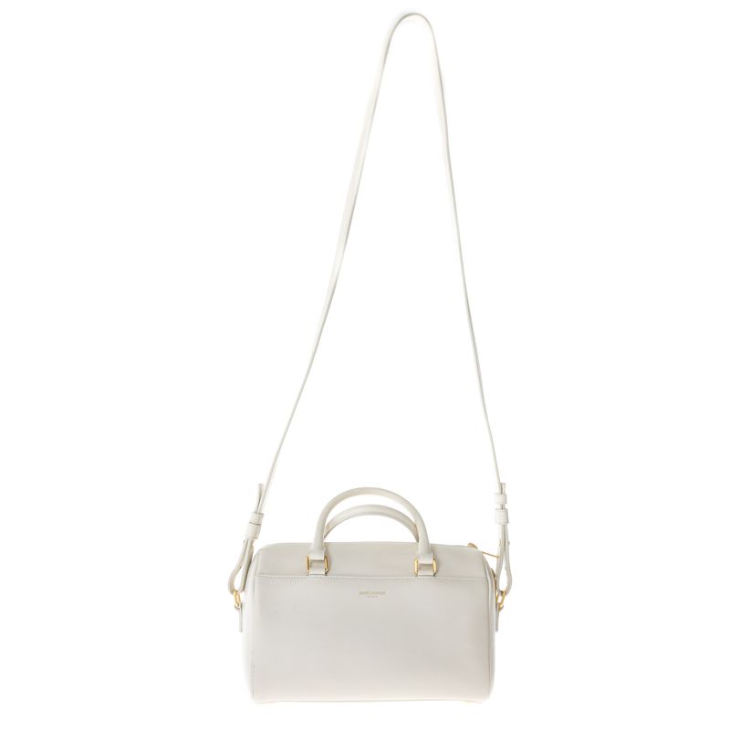 Bolsa-Saint-Laurent-Duffle-Couro-Branca