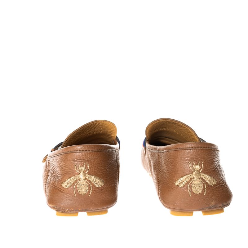 Mocassim-Gucci-Abelha-Couro-Marrom