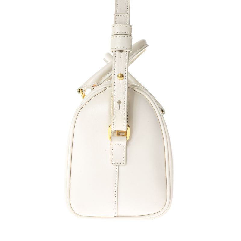 Bolsa-Saint-Laurent-Duffle-Couro-Branca