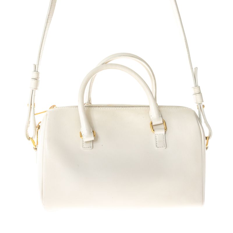 Bolsa-Saint-Laurent-Duffle-Couro-Branca