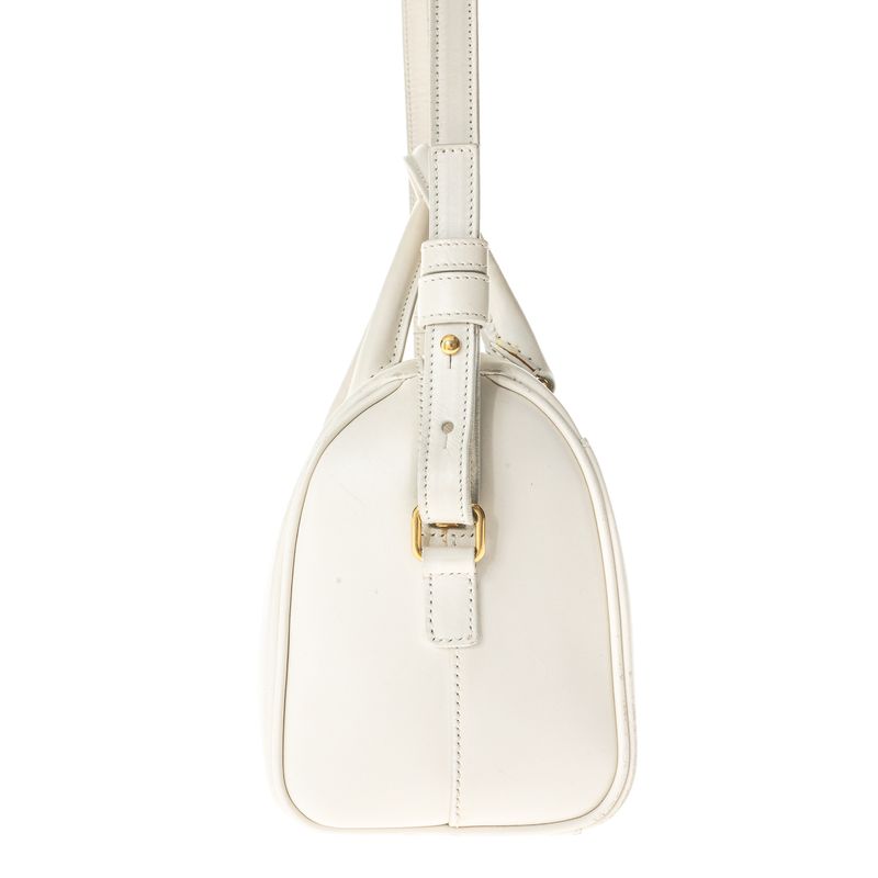 Bolsa-Saint-Laurent-Duffle-Couro-Branca