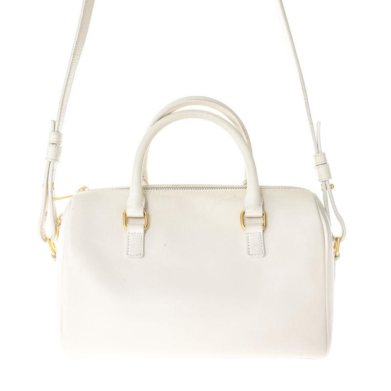 Bolsa-Saint-Laurent-Duffle-Couro-Branca