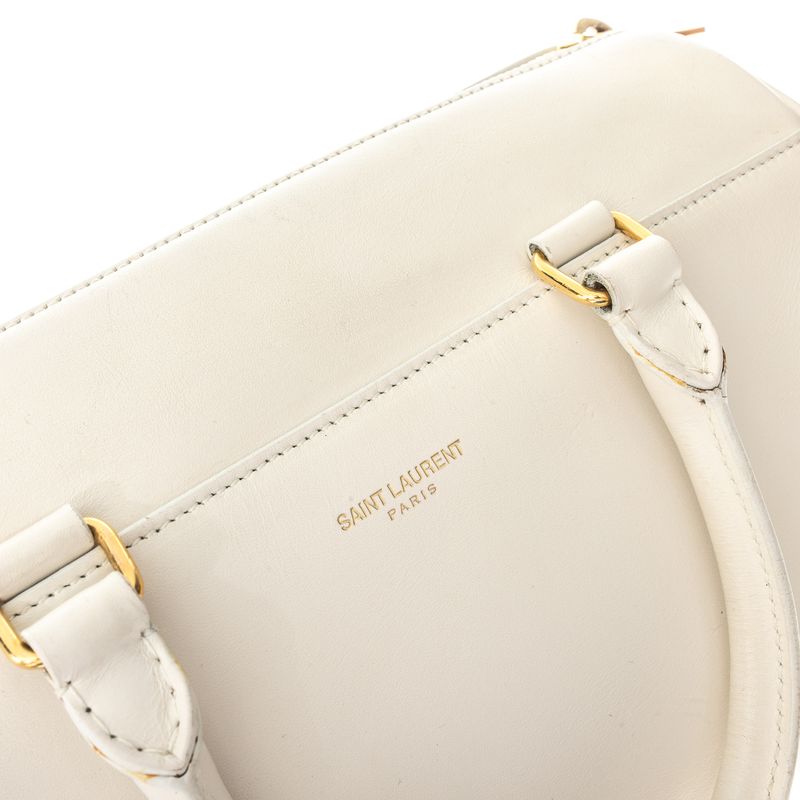 Bolsa-Saint-Laurent-Duffle-Couro-Branca