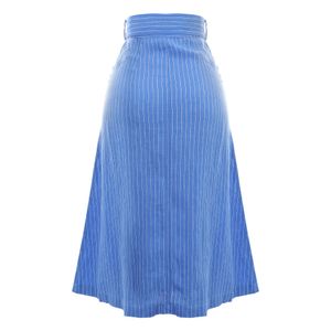 Saia Diane Von Furstenberg Linho Azul e Branco