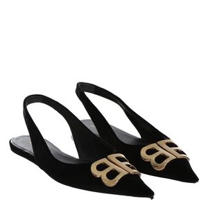 Slingback Balenciaga Veludo Preto