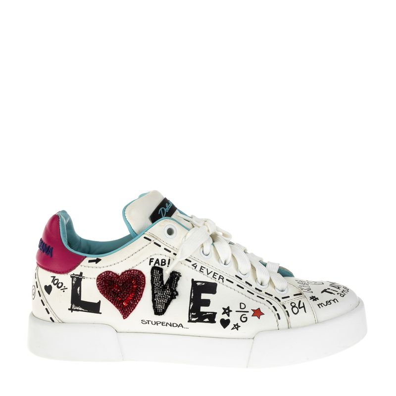 Tenis-Dolce---Gabbana-Bordado-Couro-Branco