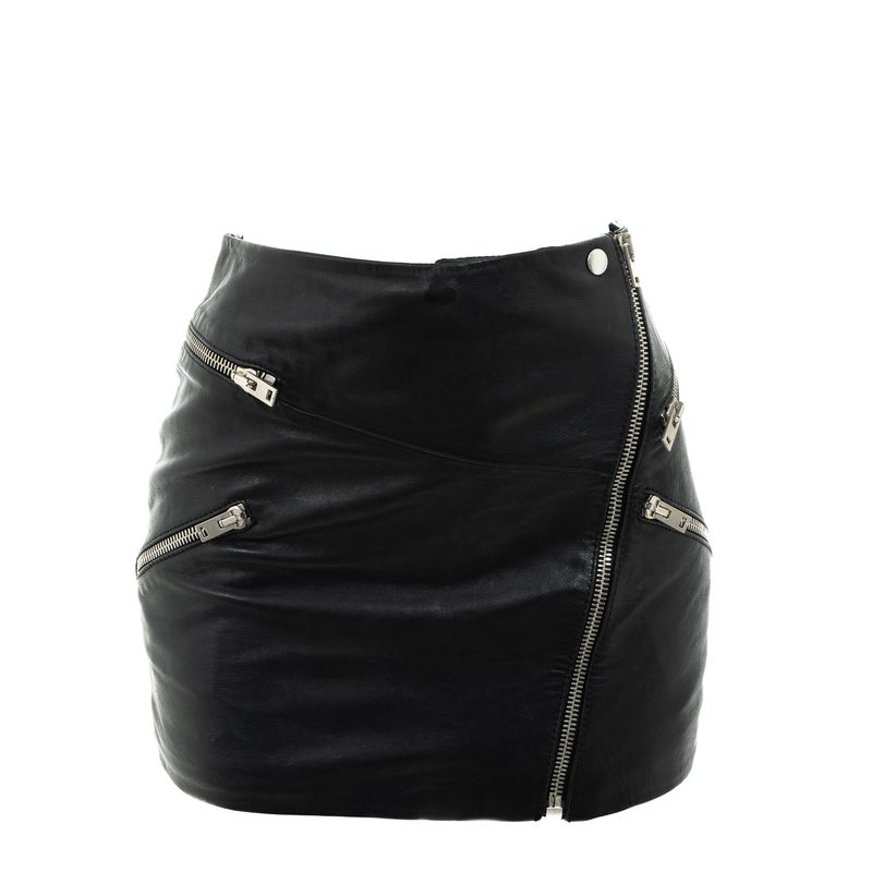 Saia-The-Kooples-Mini-Couro-Preto