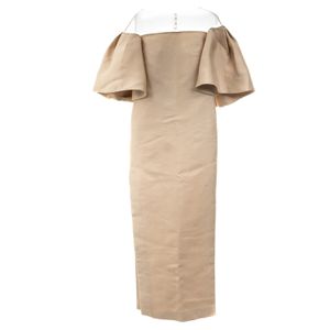 Vestido Monique Lhuillier Longo Bege
