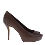 Peep-Toe-Gucci-Couro-Texturizado-Marrom