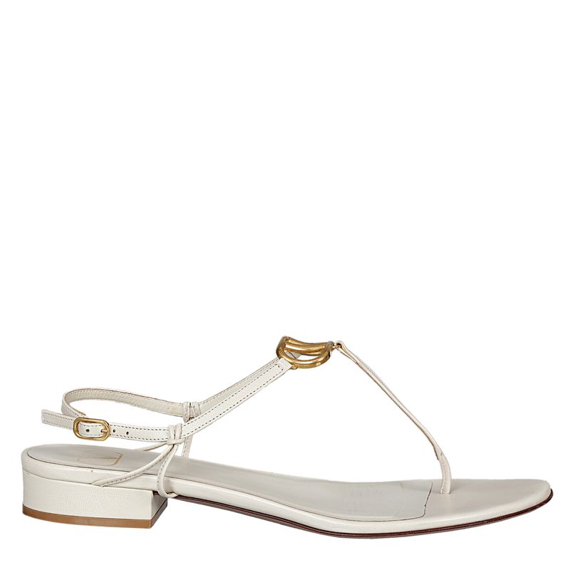 Rasteira-Valentino-Couro-Creme