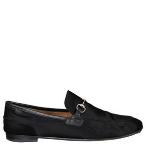 Mocassim Gucci Cetim Preto e Horsebit