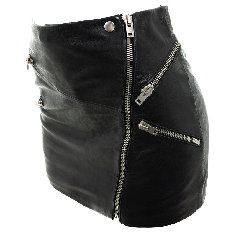 Saia-The-Kooples-Mini-Couro-Preto