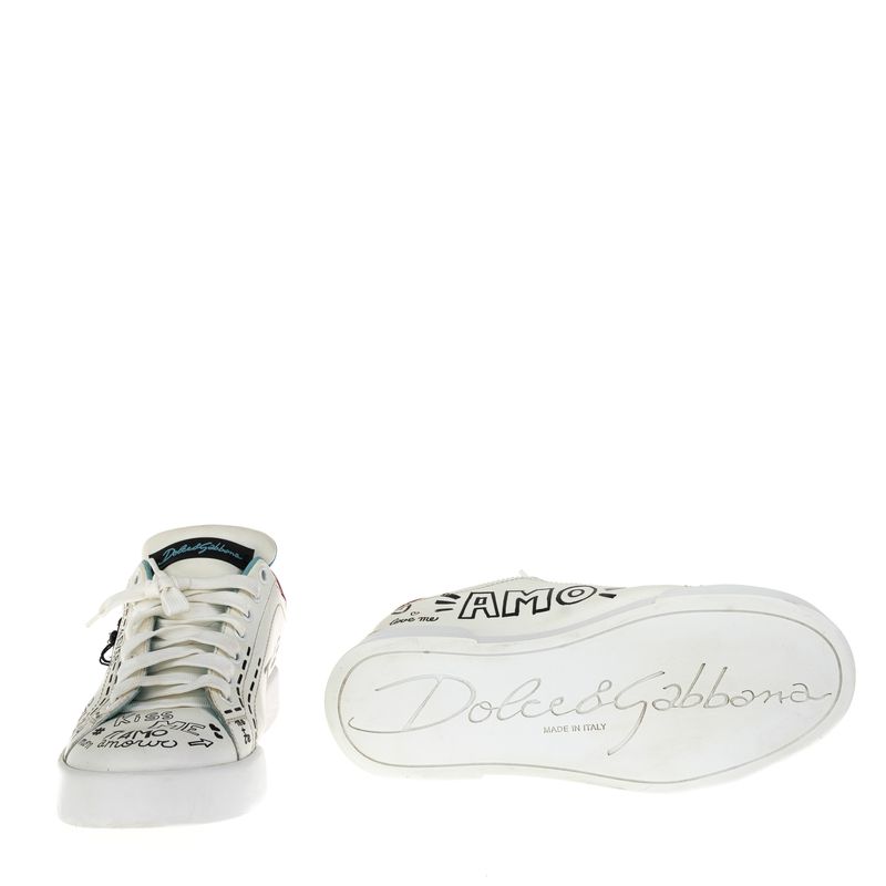 Tenis-Dolce---Gabbana-Bordado-Couro-Branco