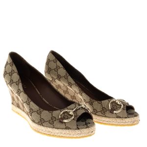 Anabela Gucci Horsebit GG Canvas