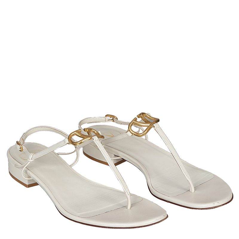 Rasteira-Valentino-Couro-Creme
