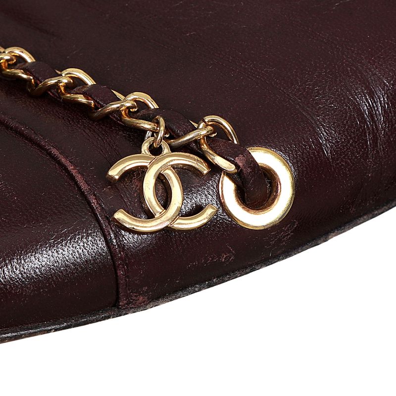 Mule-Chanel-Couro-Bordo