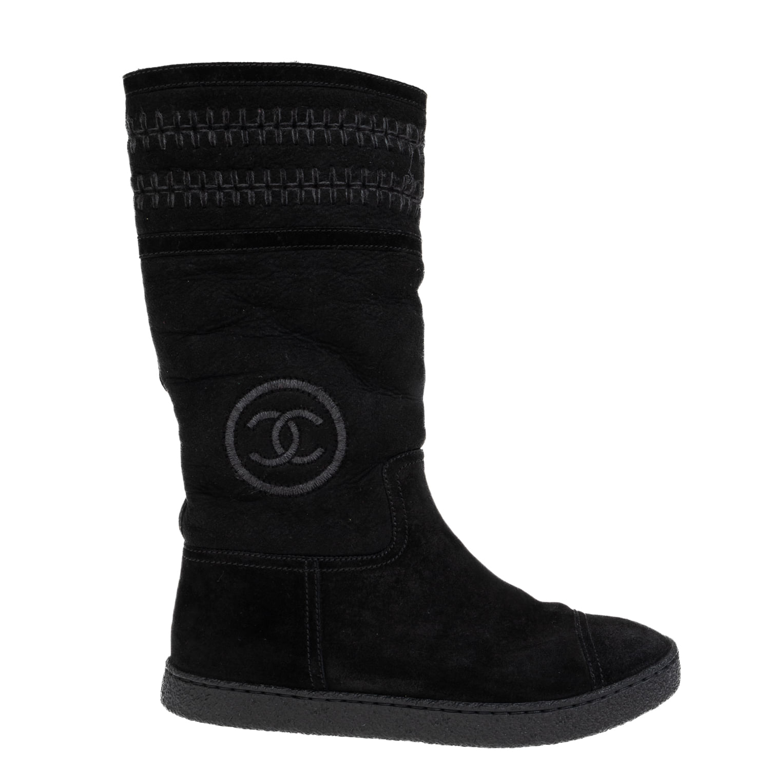 Bota chanel cano store longo