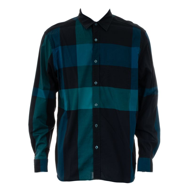 Camisa-Burberry-Algodao-Xadrez-Verde-e-Preto