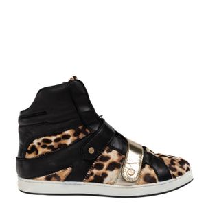 Tênis Jimmy Choo Couro e Pêlos Animal Print