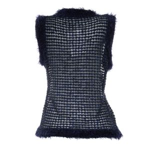 Blusa Carol Bassi Plumas Azul e Preta