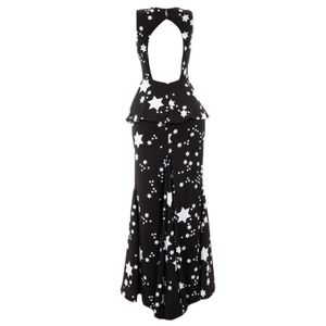 Vestido Longo Estampa Estrelas Pretro