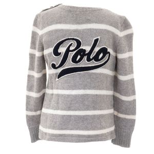 Suéter Polo Ralph Lauren Infantil Listras Cinza
