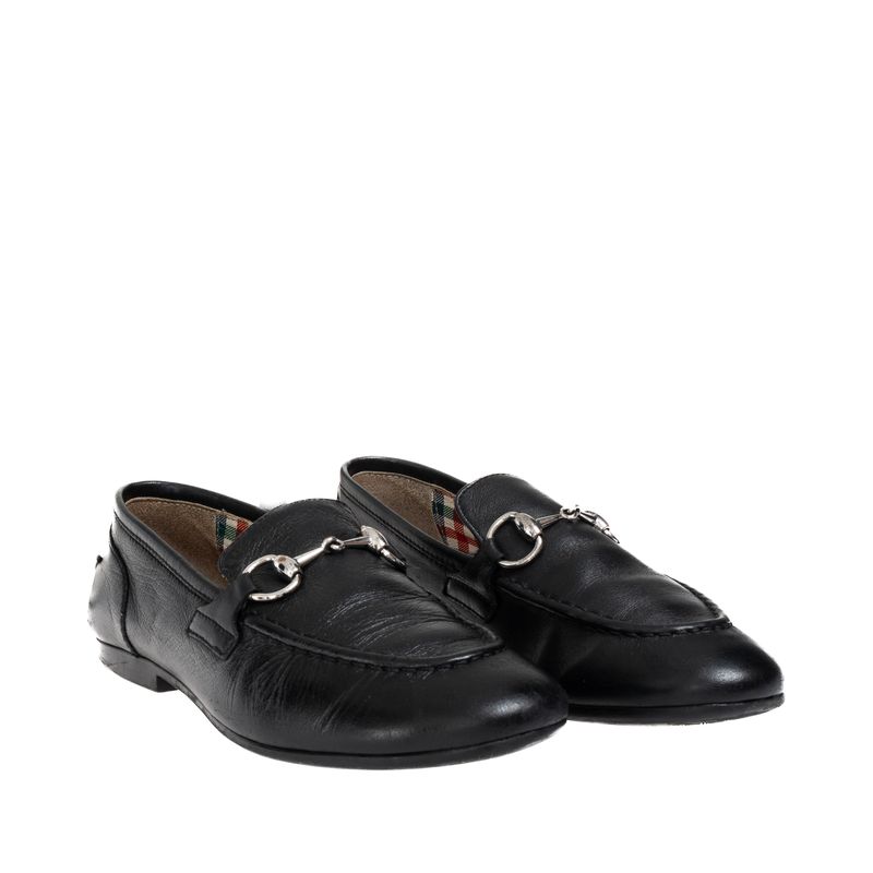 Mocassim-Gucci-Infantil-Horsebit-Couro-Preto