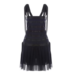 Vestido Chanel Tule Azul e Preto