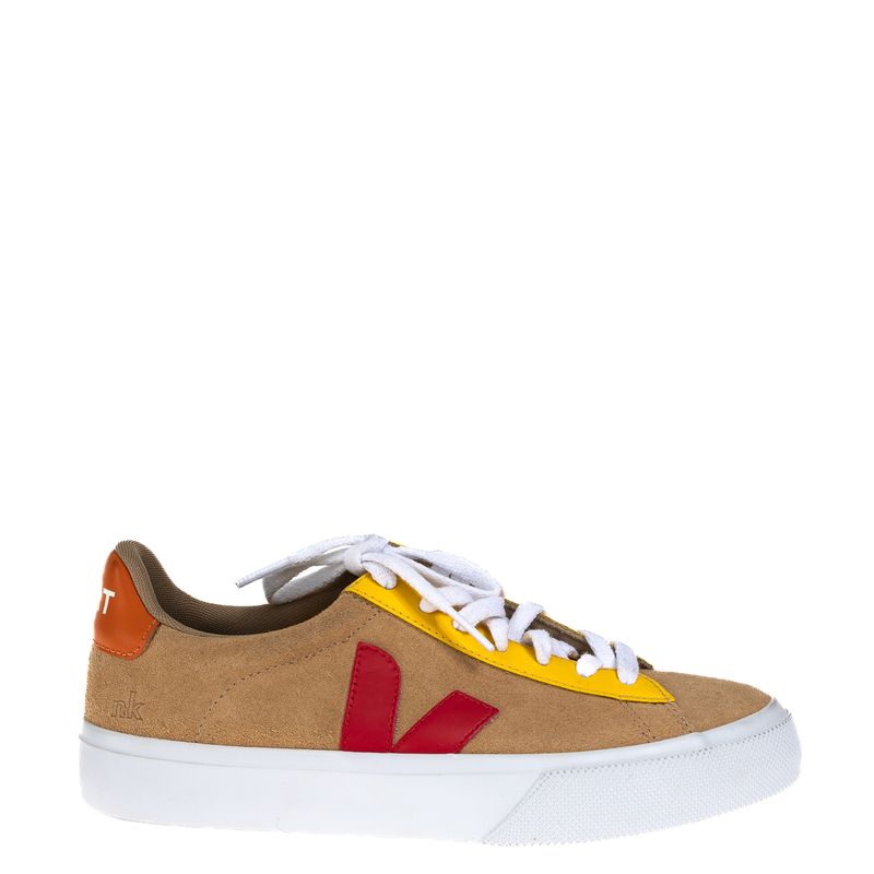 Tenis-Vert-Camurca-Marrom-Vermelho-e-Amarelo