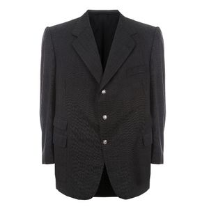 Blazer Vintage Cinza Escuro e Botões