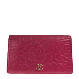 Carteira Chanel Longa Camellia Rosa