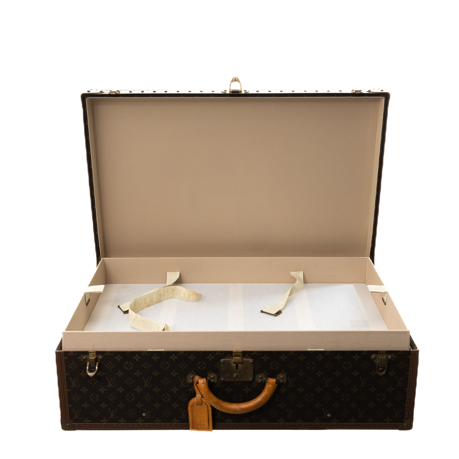 Mala Louis Vuitton Alzer Baú 80 Monograma | Brechó de luxo Mala Louis Vuitton Alzer Baú 80 Monograma | Brechó de luxo