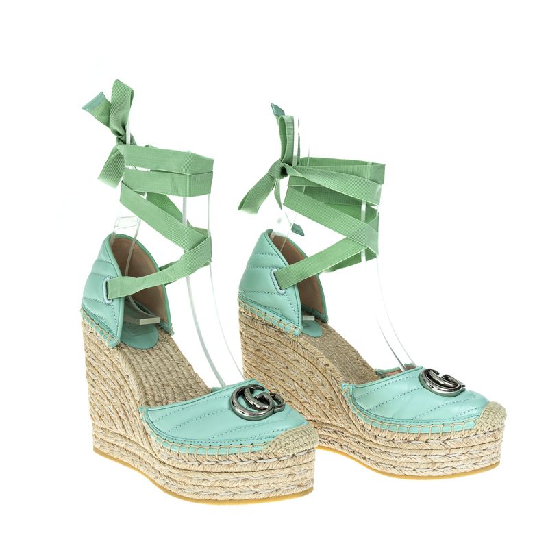 Sandalia-Gucci-Marmont-Anabela-Espadrille-Verde