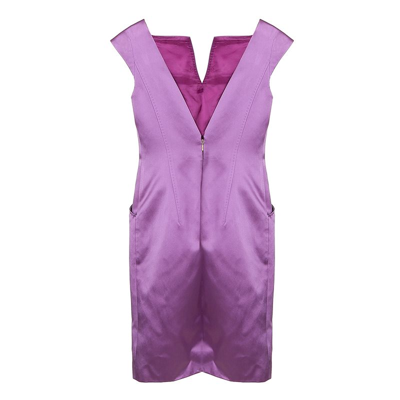 Vestido-Carolina-Herrera-Liso-Roxo