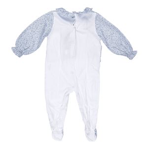 Macacão Pepa London Branco e Floral Azul