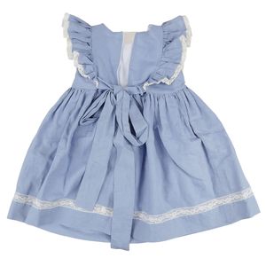 Vestido Pepa London Azul e Renda Creme