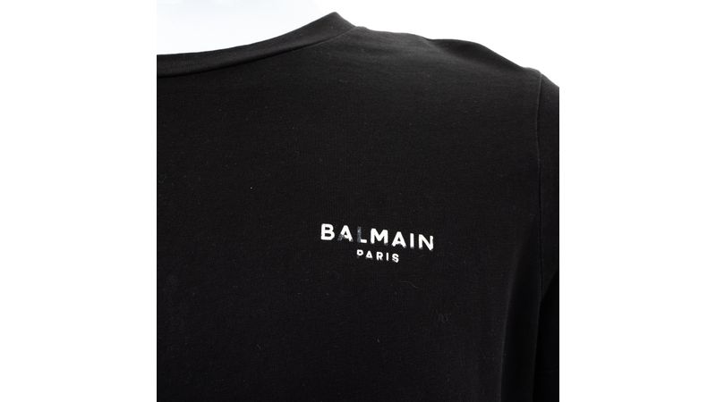 Camiseta Balmain Preta Logo | Brechó de luxo - Prettynew