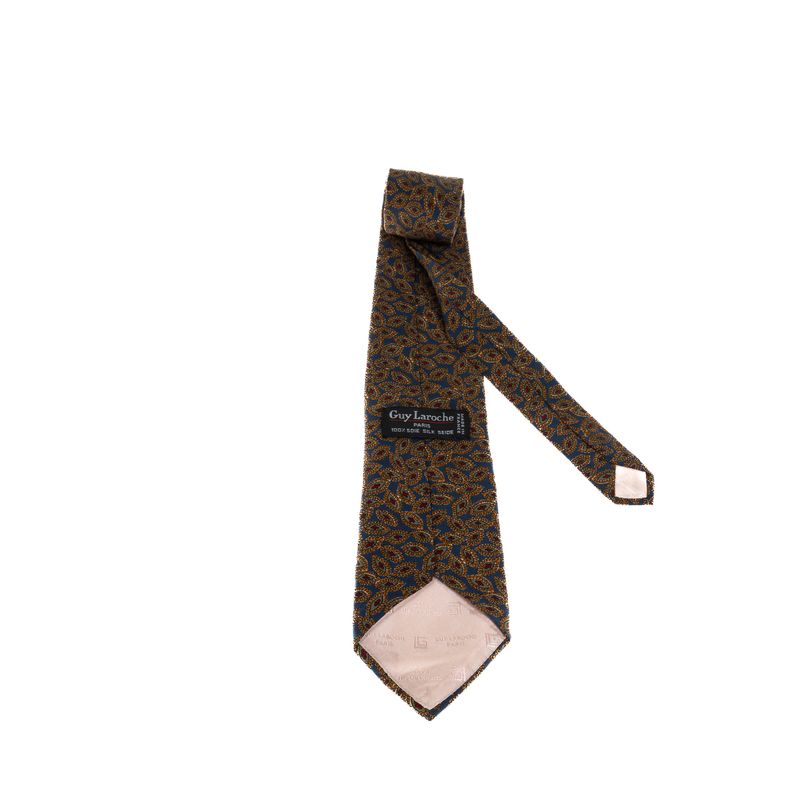 Gravata-Vintage-Seda-Azul-Estampada