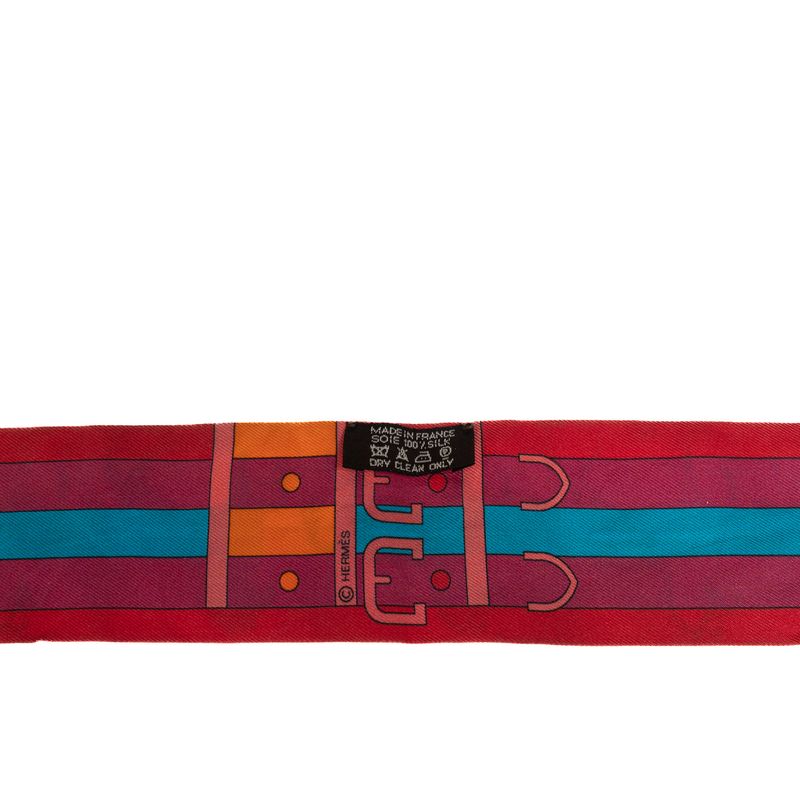 Lenco-Hermes-Twilly-Cavalos-Laranja-e-Vermelho