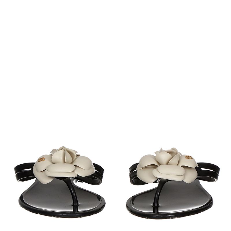 Rasteira-Chanel-Camelia-Branca