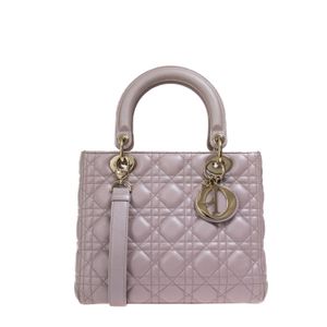 Bolsa Christian Dior Lady Dior Média Rosa Perolado