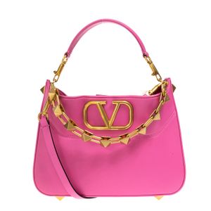 Bolsa Valentino Garavani VLogo Couro Rosa