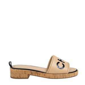 Sandália Chanel Mule Couro Bege