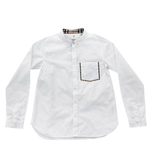 Camisa Burberry Infantil Branco e Housecheck