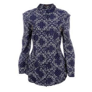 Parka Mixed Estampada Azul Marinho